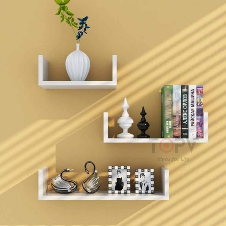 kệ gỗ trang trí treo tường chữ u